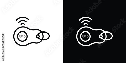 RFID key tag icon for website, vector design template elegant style