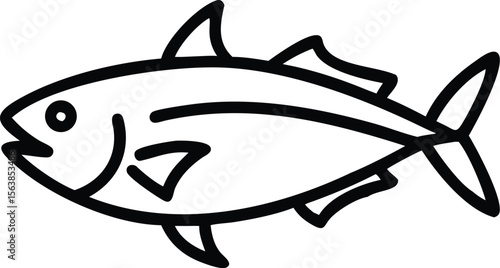 albacore tuna line arts with white background