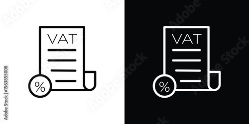 Value added tax VAT icon for website, vector design template elegant style