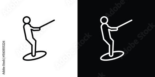 Wakeboarding icon for website, vector design template elegant style