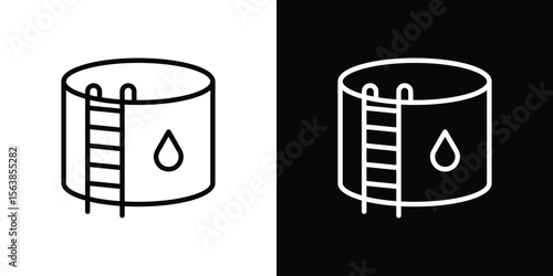 Water tank icon for website, vector design template elegant style