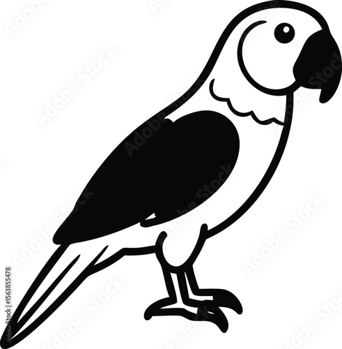 african grey parrot line arts
