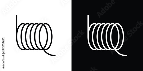 Wire coil icon for website, vector design template elegant style