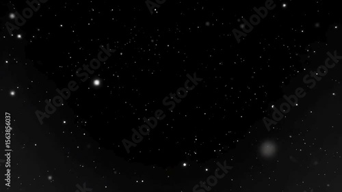 A grayscale image depicting a starfield with numerous stars scattered across a dark, celestial background.
