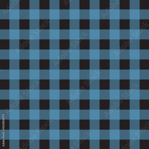 Seamless Blue and Black Buffalo Plaid Checkered Pattern – Classic Lumberjack Tartan Design for Fabric, Fashion, Textiles, Backgrounds, and Digital Art