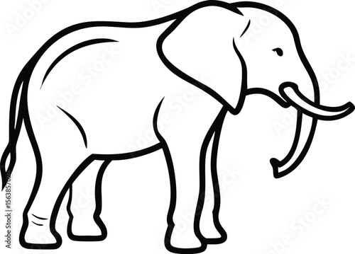 african bush elephant line arts