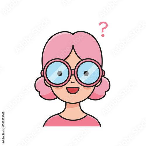 Girl with glasses wearing round eyewear. Ideal for children's vision care, pediatric optometry, and kids' eyewear fashion.