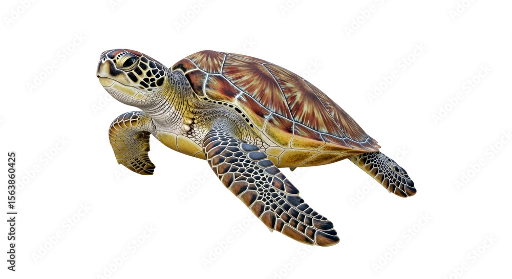 Fototapeta premium Majestic Sea Turtle in its Ocean Habitat: A Stunning Wildlife Photo