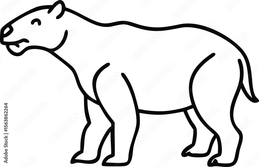 Fototapeta premium archaeotherium line arts with white background