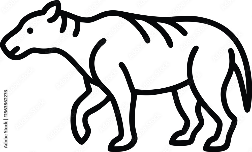 Obraz premium archaeotherium line arts with white background