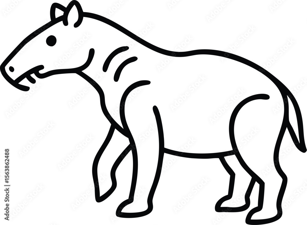 Fototapeta premium archaeotherium line arts with white background