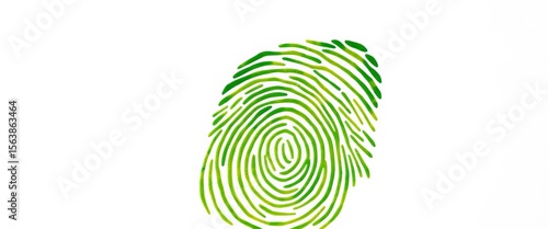 Green cutout fingerprint shape on a white background, suggesting environmental protection,  ecology,   symbol