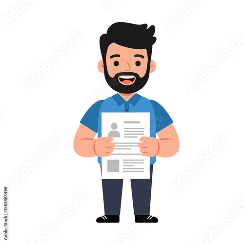 Man with contract holding agreement document formally. Ideal for legal services, business deals, or contract signing.