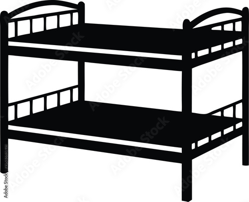 bunk bed silhouette vector illustration