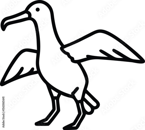  albatross line arts with white background 