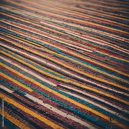Colorful Striped Road Surface Abstract Pattern