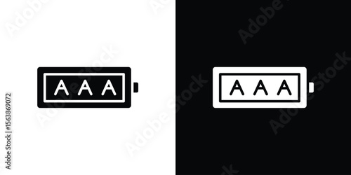 AAA battery icon of glyph style design vector pack