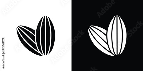 Almond icon of glyph style design vector pack