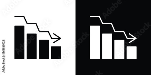 Attrition icon of glyph style design vector pack