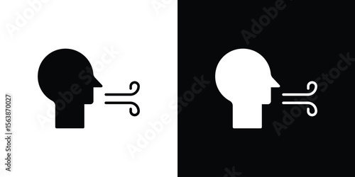 Breath icon of glyph style design vector pack