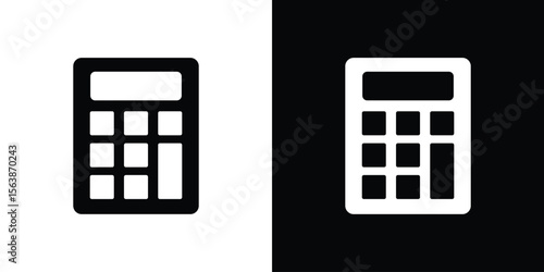 Calculator icon of glyph style design vector pack
