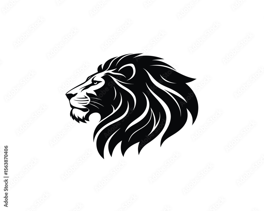 Fototapeta premium Lion Head vector illustration logo design template,