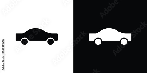 Compact car icon of glyph style design vector pack