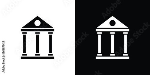 Courthouse icon of glyph style design vector pack