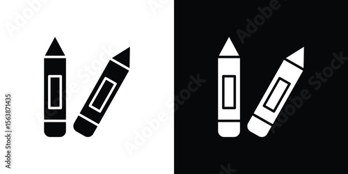 Crayon icon of glyph style design vector pack