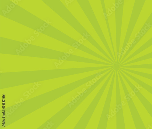 Vibrant Green Sunburst Pattern Background. Ray star burst backdrop