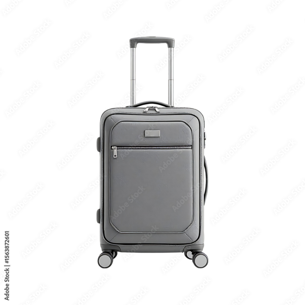 Grey carry on suitcase isolated on white background. Travel, vacation, luggage concept. Grey carry on suitcase isolated on white background. Travel, vacation, luggage concept.