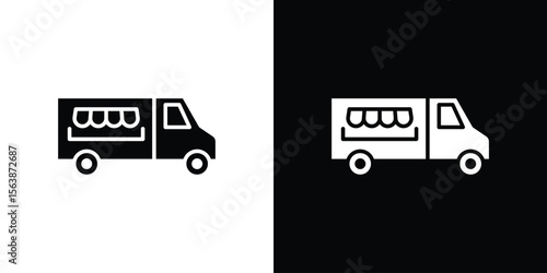 Food truck icon of glyph style design vector pack