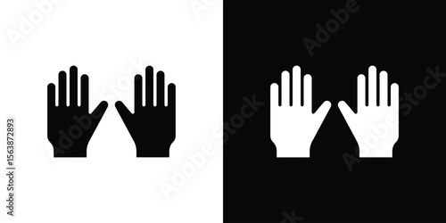 Gloves icon of glyph style design vector pack