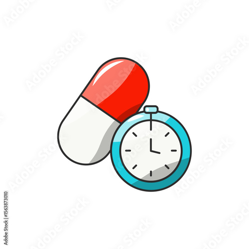 Med Reminder Icon, Pill Alarm Medication Tracker.