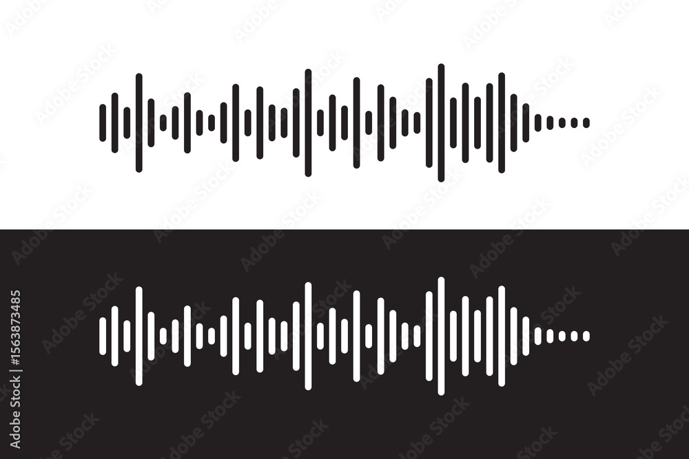 Set of radio Wave icon. The sound wave set. Sound waves for voice message. Audio wave icon. Waveform pattern for music player or app. Recording music. Equalizer template. Set of radio Wave icon. The sound wave set. Sound waves for voice message. Audio wave icon. Waveform pattern for music player or app. Recording music. Equalizer template.