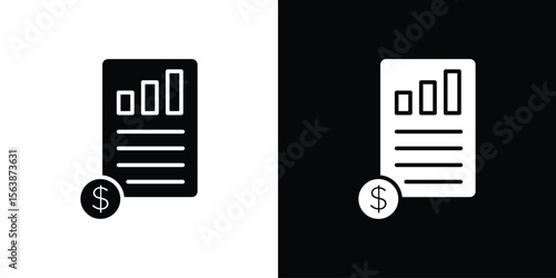 Income statement icon of glyph style design vector pack