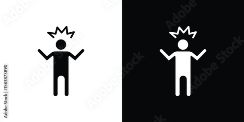 Irritated human icon of glyph style design vector pack