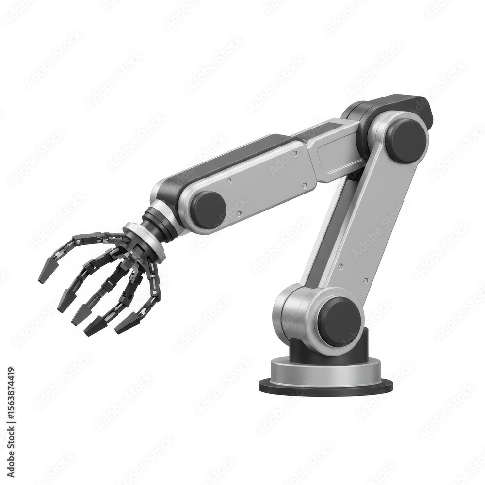 Grey and Silver Robotic Arm with Claws Grey and Silver Robotic Arm with Claws