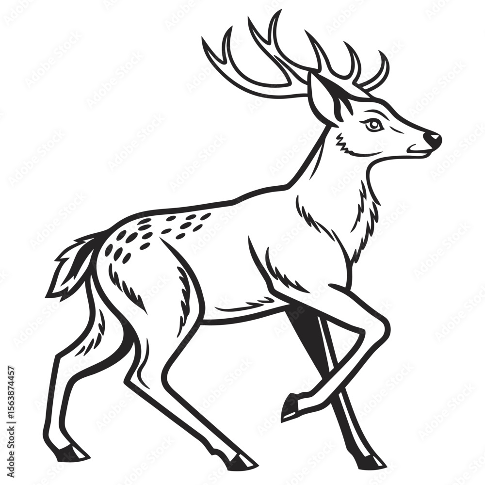 Obraz premium deer silhouette vector