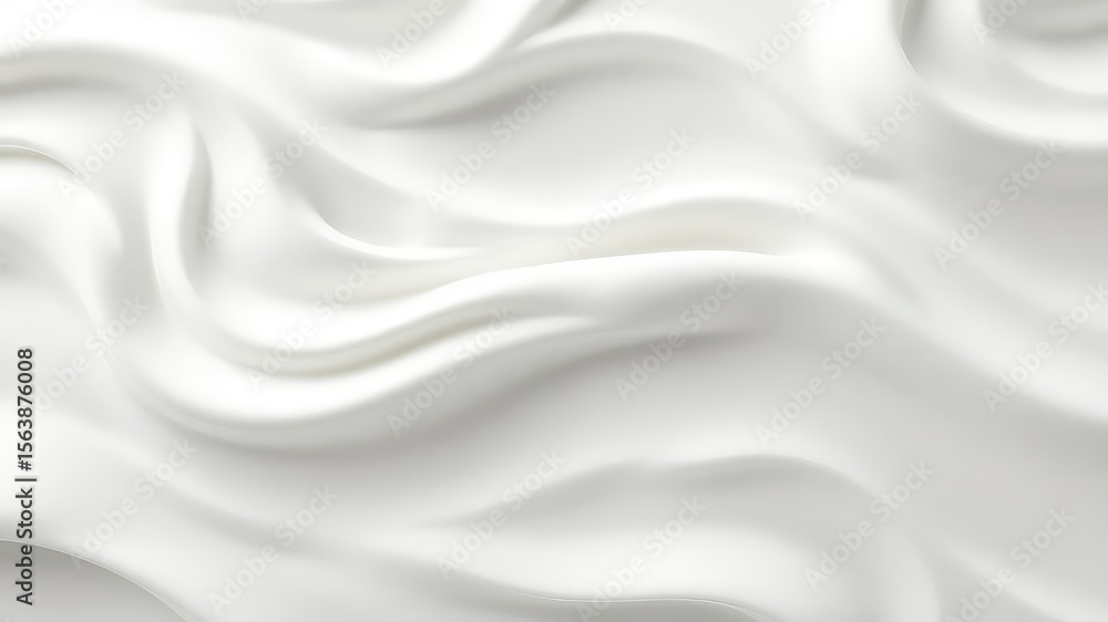 Smooth, Silky Texture of a Pure White, Wavy Surface Resembling Cream or Fabric, Reflecting Light in Subtle Variations Smooth, Silky Texture of a Pure White, Wavy Surface Resembling Cream or Fabric, Reflecting Light in Subtle Variations