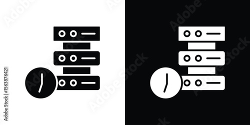 Real time data icon of glyph style design vector pack