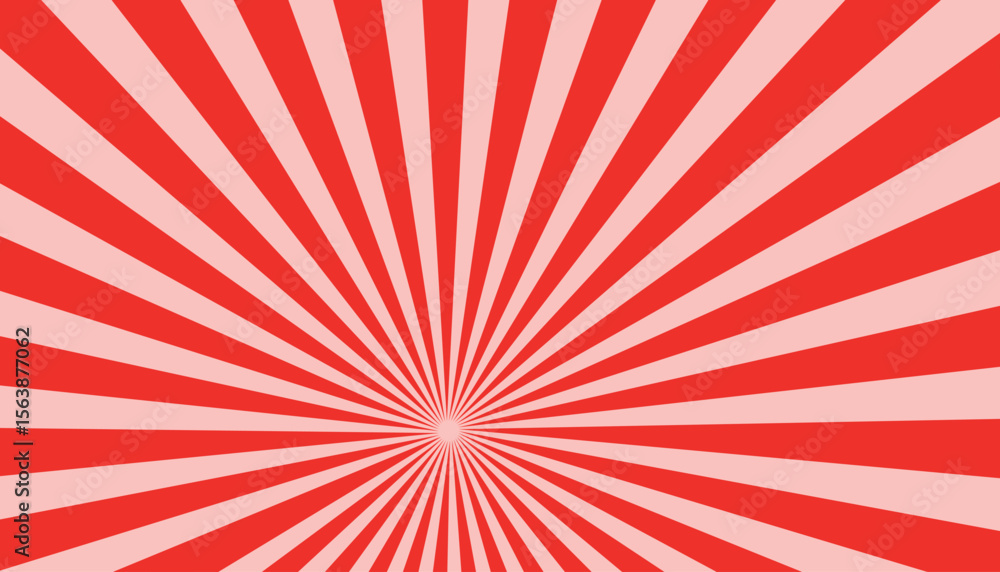 Fototapeta premium Bright red rays background. Comics, pop art style.