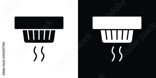 Smoke detector icon of glyph style design vector pack
