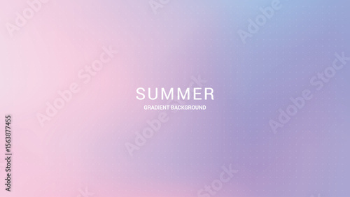 Lilac pink gradient background. Abstract summer wallpaper for flyer, poster, sites or mobile app and sale. Dot mesh overlay and place for text, vector illustration. Sunset soft cold colored bg.