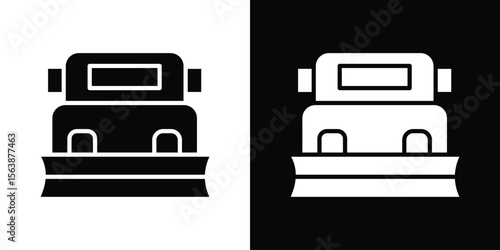 Snowplow icon of glyph style design vector pack