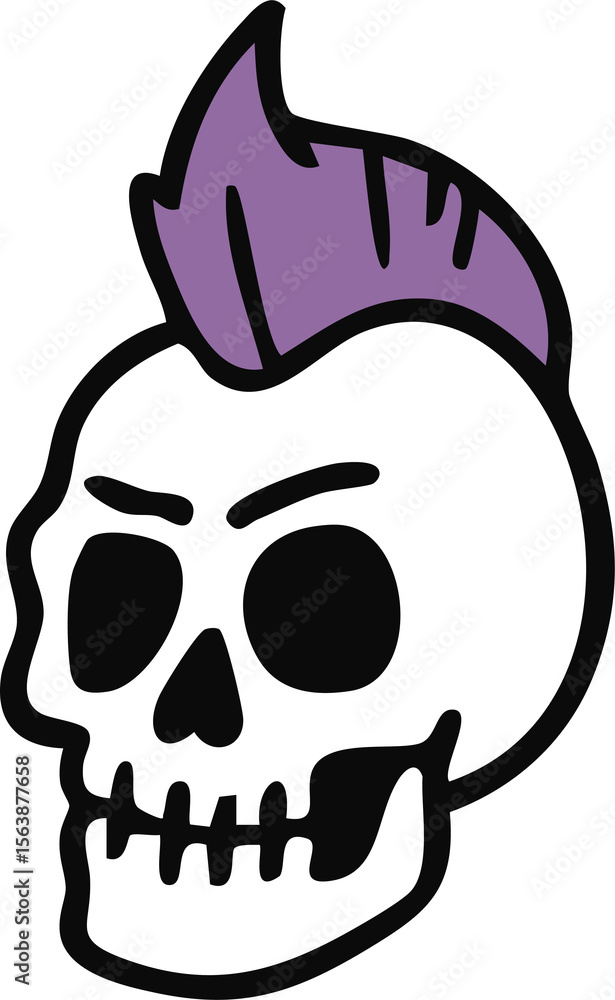 Fototapeta premium Punk icon with retro grunge style. Ideal for zines, stickers, posters, tattoos, and alternative fashion design. Punk Stickers. PNG. transparent background.