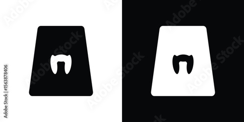 Thyroid icon of glyph style design vector pack