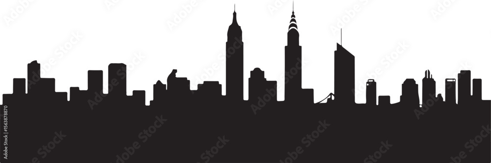 Obraz premium Urban Cityscape Silhouette Vector