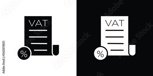 Value added tax VAT icon of glyph style design vector pack