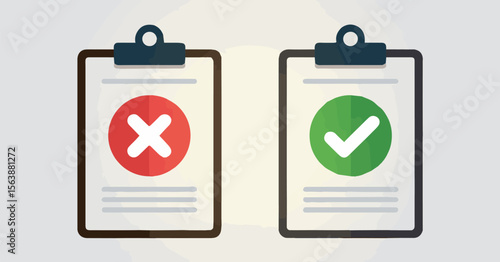 Correct incorrect checkmarks on clipboards cross